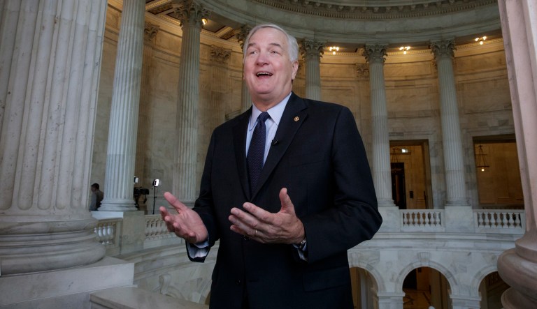 President Trump is endorsing Alabama Sen. Luther Strange in a special primary election next week. The presidential endorsement comes as some polls have suggested that Strange is in a tight race with former state chief justice Roy Moore and Rep. Mo Brooks. (AP Photo/J. Scott Applewhite, file)