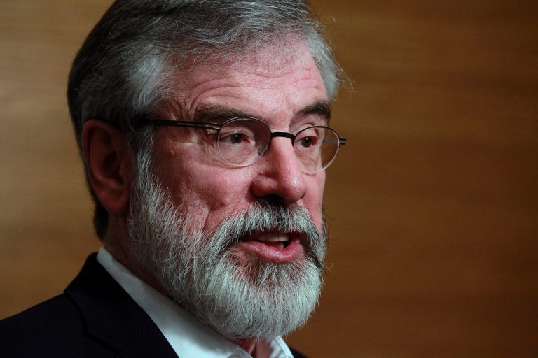 Gerry Adams, the leader of the left-wing Irish political party Sinn Fein, got a rude reception in leaving Washington on Thursday, with added security screenings before boarding his flight back to Ireland. (AP Photo Peter Morrison, file)