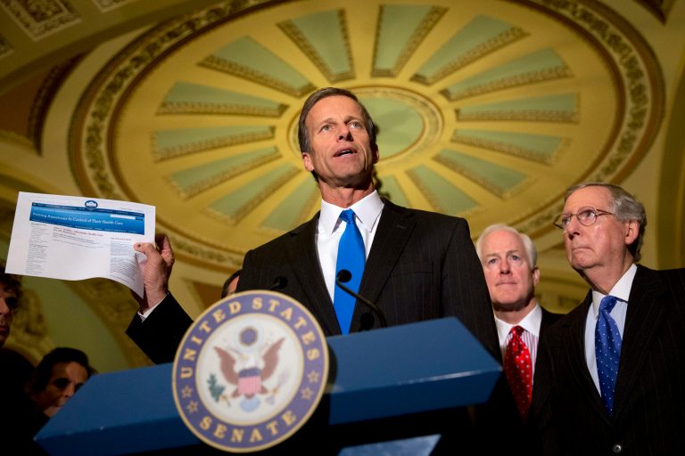 Sen. John Thune, R-S.D., introduced a bill Tuesday with Sens. Orrin Hatch, R-Utah, and Lamar Alexander, R-Tenn., that would prohibit the administration from granting tax exceptions from Obamacare to multi-employer health insurance plans. (AP Photo/Jacquelyn Martin)