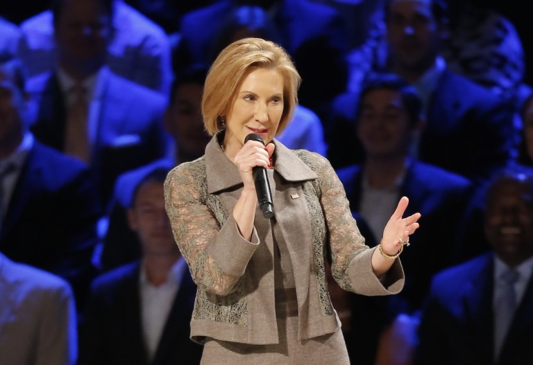 Republican presidential candidate Carly FiorinaÂ debunked Hillary Clinton's argument that the middle class does better under a Democratic president by saying the economy under President Obama is failing the middle class.Â (AP Photo/Brandon Wade)