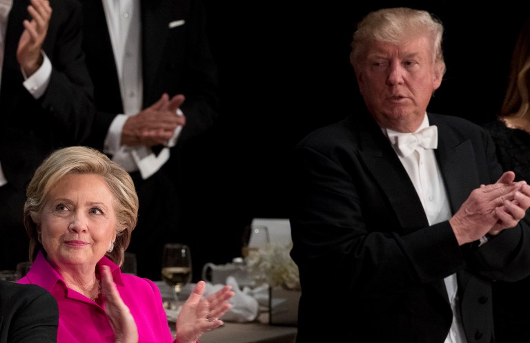 The Al Smith Dinner has traditionally provided presidential candidates with the opportunity to playfully jab one another in the campaign's final days, but Donald Trump and Hillary Clinton used the opportunity to launch attacks and attracted some boo-birds. (AP Photo/Andrew Harnik)