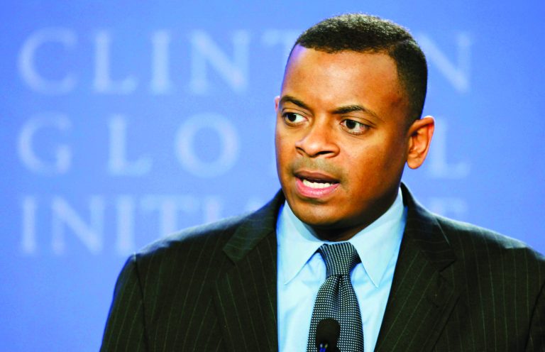 FILE -In a Thursday, Sept. 23, 2010 file photo, Mayor Anthony Foxx, of Charlotte, N.C., speaks during the Clinton Global Initiative, in New York. Foxx is wrapping up preparations for the Democratic National Convention, but his time in the spotlight is perhaps just beginning in North Carolina. (AP Photo/Mark Lennihan, File)