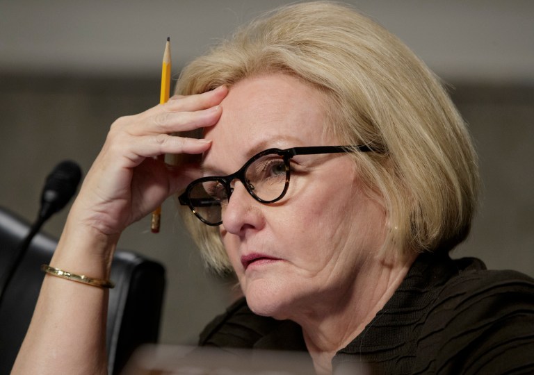 McCaskill has evidently calculated that it's more important to keep her base convinced that she's resisting all things Trump than it is to run toward the center. (AP Photo/J. Scott Applewhite)