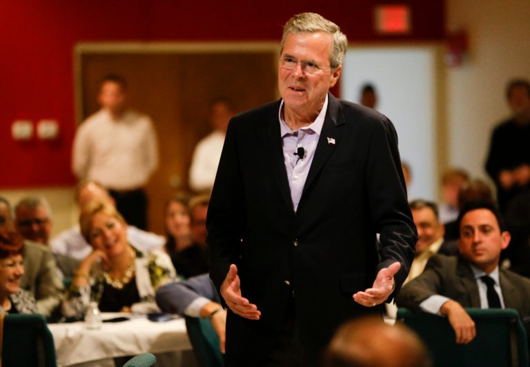 Republican presidential candidate former Florida Gov. Jeb Bush speaks at a Central Florida pastors meet and greet Monday, July 27, 2015, in Orlando, Fla. (AP Photo/John Raoux)