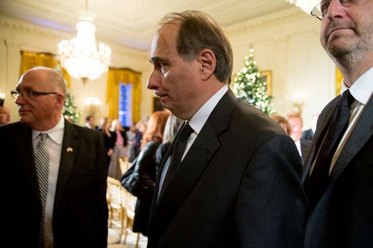 David Axelrod likened the rise of Barack Obama as a presidential candidate to the rise of Trump, and said Trump fits the profile of someone who could be the next president. (AP file photo/Andrew Harnik)