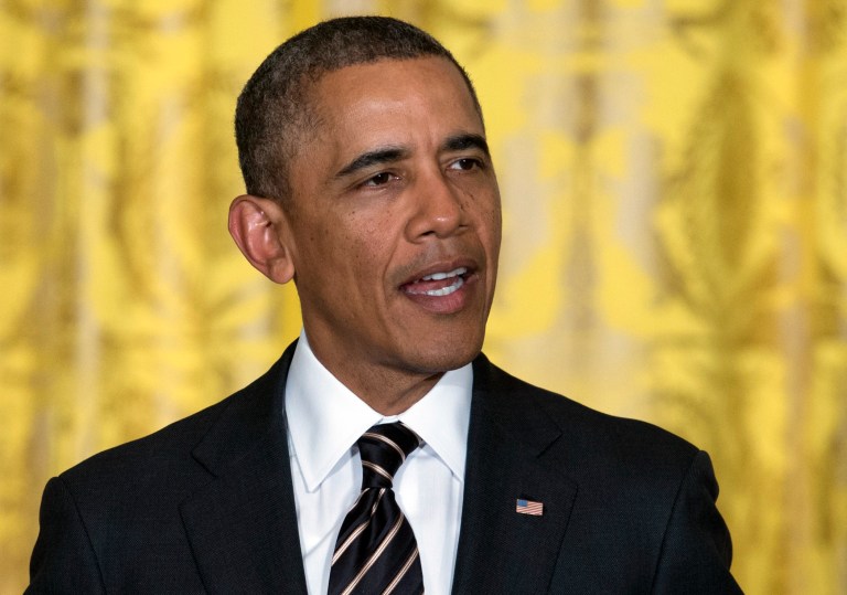 President Barack Obama speaks during an reception for the U.S. Conference of Mayors in the East Room of the White House, Thursday, Jan. 23, 2014, in Washington. (AP Photo/Carolyn Kaster)