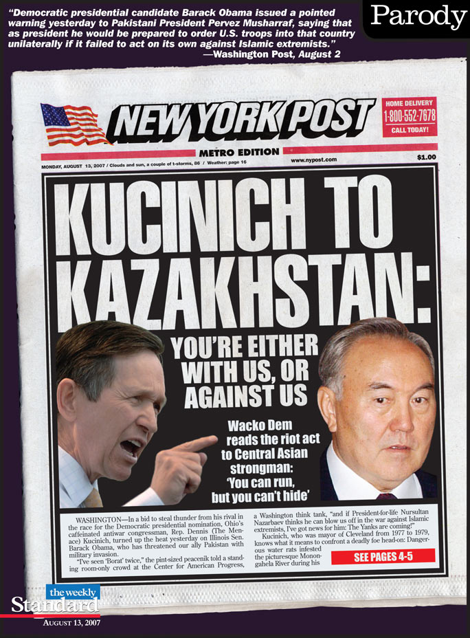 Kucinich gets tough with Kazakhstan.