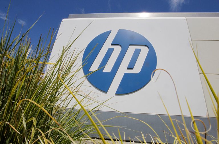In this Aug. 21, 2012, file photo, the Hewlett-Packard Co. logo is seen outside the company's headquarters in Palo Alto, Calif. (AP Photo/Paul Sakuma, File)