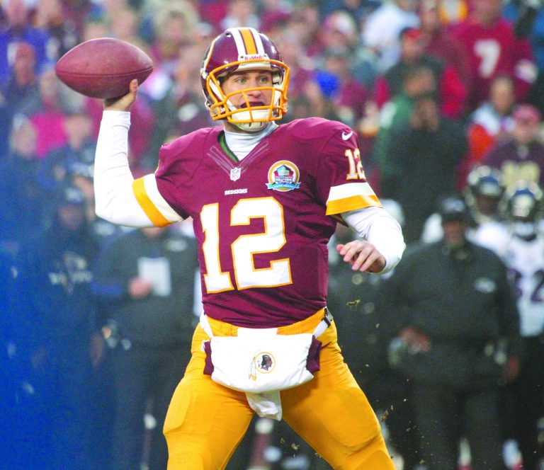 Jennifer Milbrett/The Washington Examiner
Kirk Cousins entered in relief of Robert Griffin III and completed both of his passes for 26 yards and the game-tying touchdown.