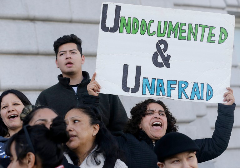The New York Times outs undocumented California college students by disclosing some of their dorm room numbers. (AP Photo/Jeff Chiu)