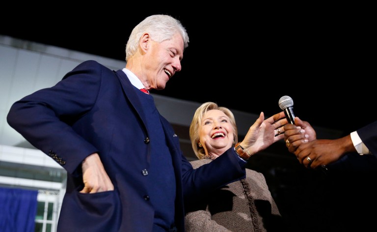 Bill Clinton will be standing in for the Democratic nominee at two fundraisers in Los Angeles Tuesday, and he is slated to appear the next day for a campaign event in Las Vegas. (AP Photo/Gerald Herbert)
