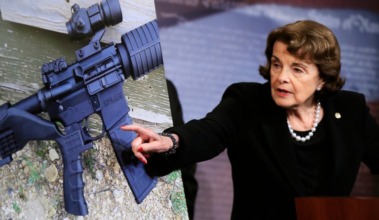 Sen. Dianne Feinstein, D-Calif., speaks during a news conference about gun legislation on Capitol Hill in Washington, Wednesday, Oct. 4, 2017. AP Photo/Manuel Balce Ceneta)