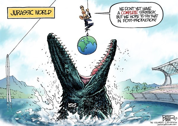 Editorial cartoon: Obama’s ‘Jurassic World’