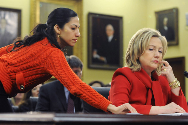 Hillary Clinton (right) with her aide Huma Abedin. At least three Clinton staffers were granted 