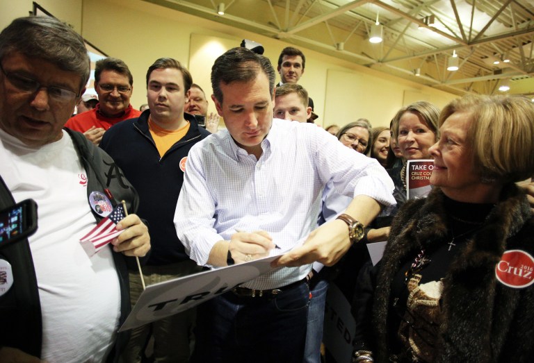 Over the past month, Cruz's support in Iowa has nearly doubled.. (AP Photo/Mike Kittrell)