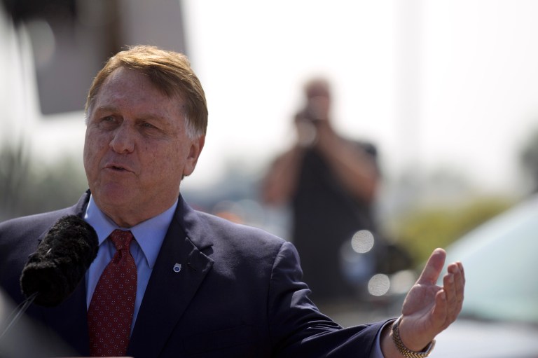 A leadership candidate says International Brotherhood of Teamsters President James Hoffa is hiding evidence of corruption to maintain his control over the union. (AP Photo/Gregory Bull)