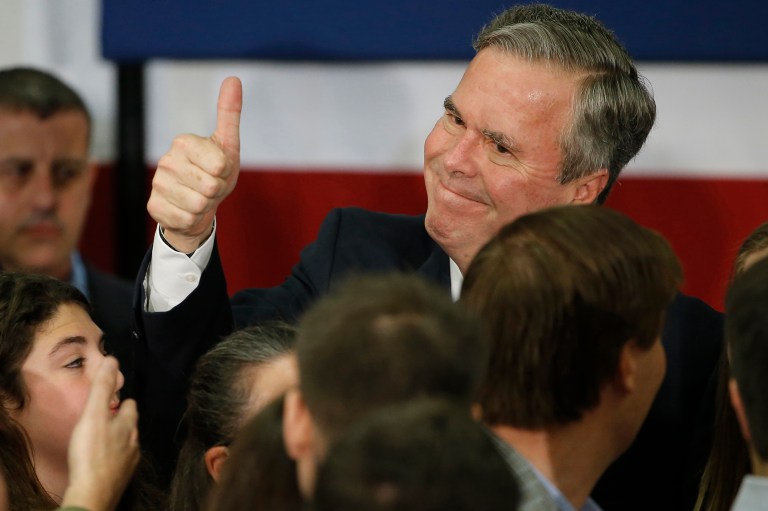Jeb Bush praised Indiana Gov. Mike Pence on Twitter late Friday. (AP Photo/Matt Rourke)