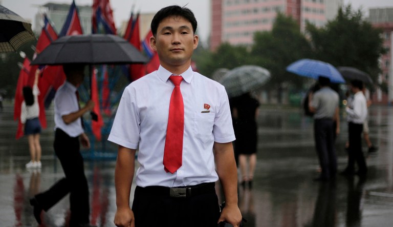 The government of North Korea seems to have taken to the streets to interview citizens. (AP Photo/Wong Maye-E)