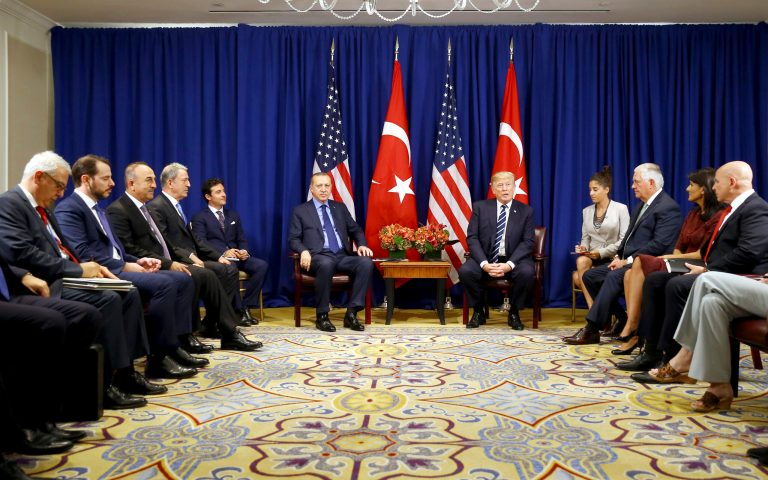 While it does seem President Trump has developed a quick rapport with Turkey's President Tayyip Erdogan, the public pleasantries and expressions of mutual admiration mask a deteriorating relationship that has been in a tailspin for years. (Pool Photo via AP)