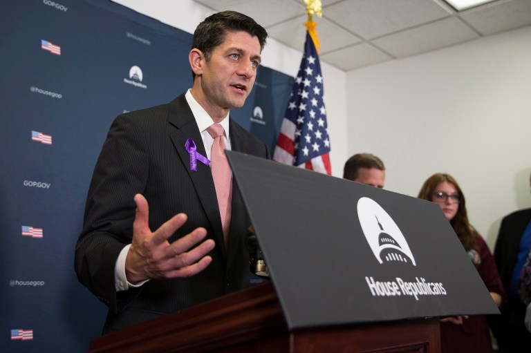 House Speaker Paul Ryan said Wednesday that unifying the Republican Party around presumptive presidential nominee Donald Trump won't be easy. (AP Photo/Evan Vucci)