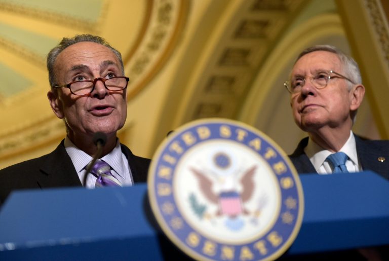 New York Sen. Chuck Schumer gave FBI Director James Comey a no-confidence vote in response to Comey's revelation that the agency has reopened its investigation of Hillary Clinton's use of a private email server when she was secretary of state. (AP Photo/Susan Walsh)