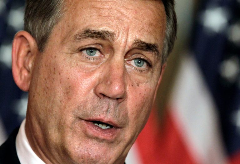   FILE - In this July 30, 2011, file photo, House Speaker John Boehner, R-Ohio, speaks at a news conference on Capitol Hill in Washington. President Obama and Speaker Boehner met at the White House today in search of a compromise to avert the economy-threatening 