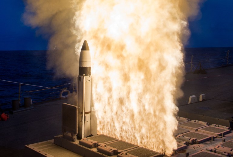 The Obama administration has recommended a reduction in the number of Standard Missile-3 interceptors by 33 percent and a funding cut for the next generation of SM-3 variant. (Missile Defense Agency)