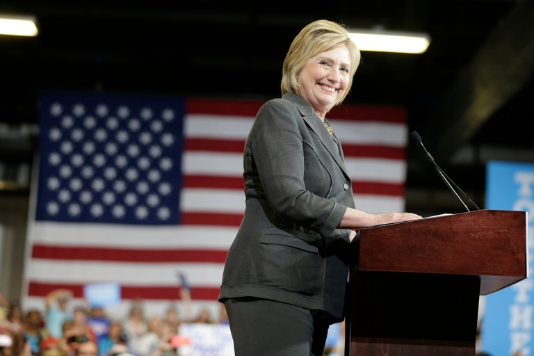 According to a new tracking poll, an overwhelming majority of registered voters think Hillary Clinton will win the presidency in November. (AP Photo/Chuck Burton)