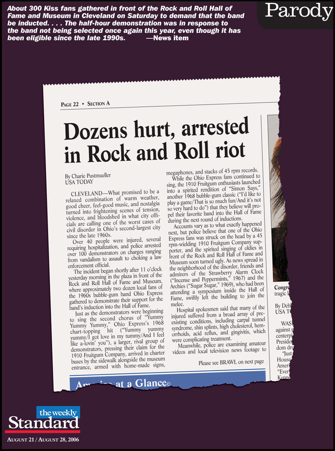 Bloodshed at the Rock and Roll Hall of Fame.