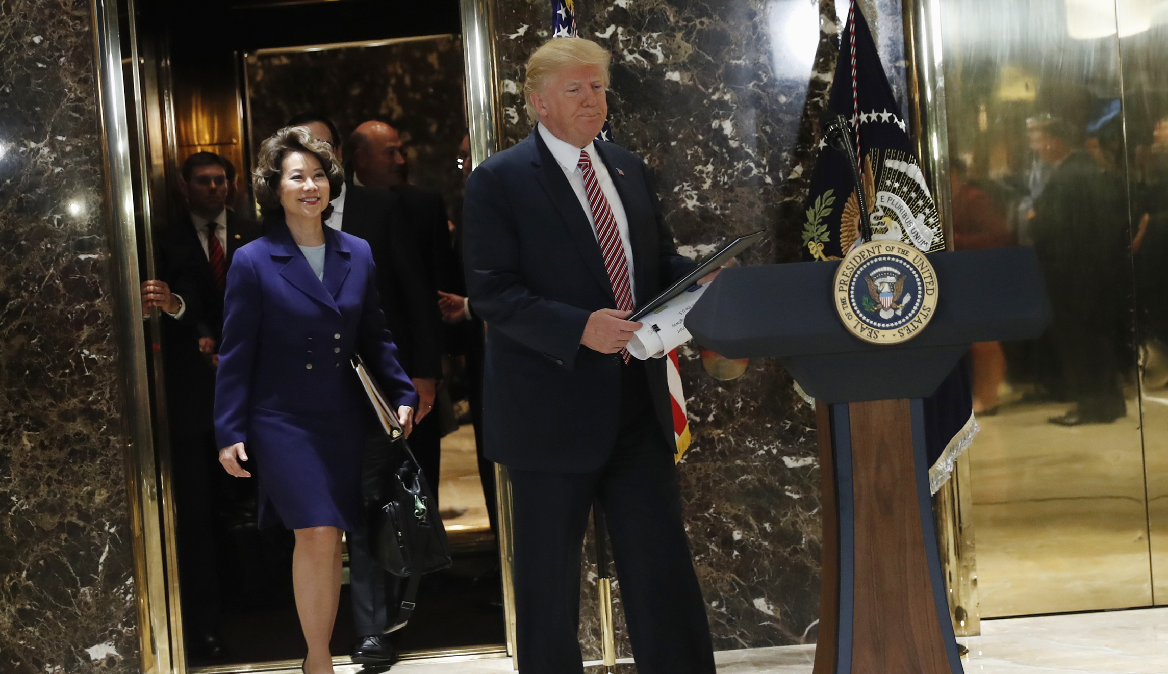 Elaine Chao stays out of Mitch McConnell-Trump feud: ‘I stand by my man, both of them’