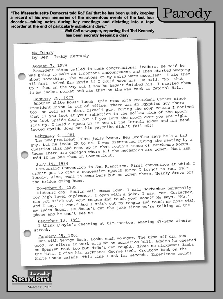 Ted Kennedy’s Diary