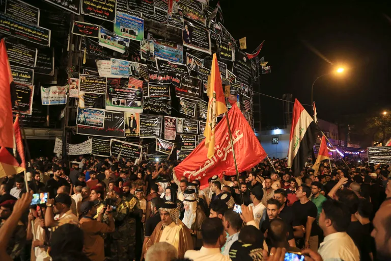A Shiite worship site north of Baghdad experienced a coordinated terror attack late Thursday night involving gunfire, grenades and suicide bombs. (AP Photo/Karim Kadim)
