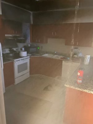 Photo of fire damage from BYU rocket fuel explosion