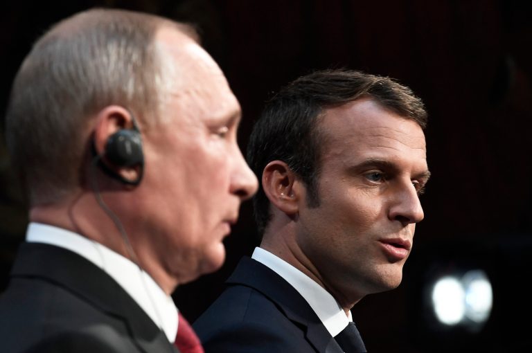 That is the reasoning Macron used to explain why he banned Kremlin-backed reporters from his campaign headquarters during his campaign. (Stephane de Sakutin/Pool Photo via AP)