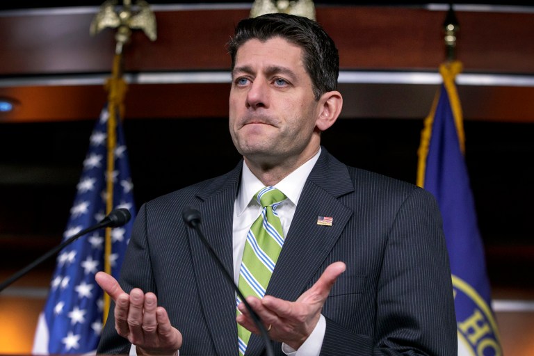 House Speaker Paul Ryan's office is downplaying a tweet from President Trump directing his followers to watch a Fox News program that called for the speaker's ouster. (AP Photo/J. Scott Applewhite)