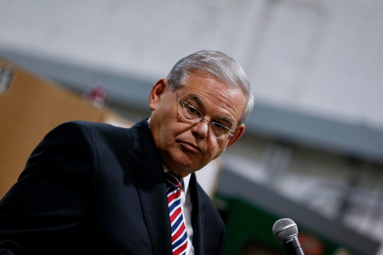 Sen. Robert Menendez, D-N.J., speaks as he visits the Pen Company of America to discuss the America Star program on March 23, 2015 in Garwood, New Jersey. (Photo by Jeff Zelevansky/Getty Images)