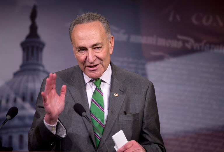 Sen. Chuck Schumer is disappointed with Mitch McConnell's pledge to block any Obama Supreme Court nominee. (AP Photo/Manuel Balce Ceneta)