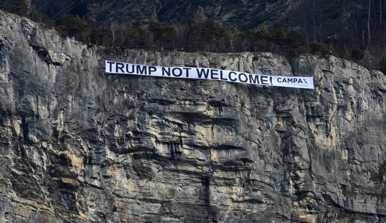 A banner with the inscription 