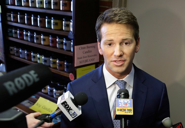 Former Rep. Aaron Schock expects to be indicted by a federal grand jury for charges relating to the spending scandal that led him to resign last year. (AP Photo/Seth Perlman, File)