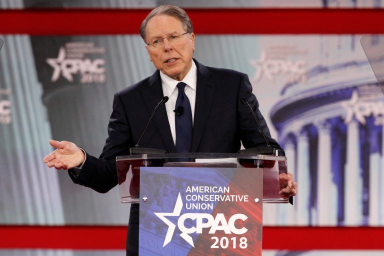 National Rifle Association Executive Vice President and CEO Wayne LaPierre, speaks last wek at the Conservative Political Action Conference (CPAC), at National Harbor, Md. LaPierre said at the conference that those advocating for stricter gun control are exploiting the Florida shooting which killed over a dozen people, mostly high-school students. (AP Photo/Jacquelyn Martin)