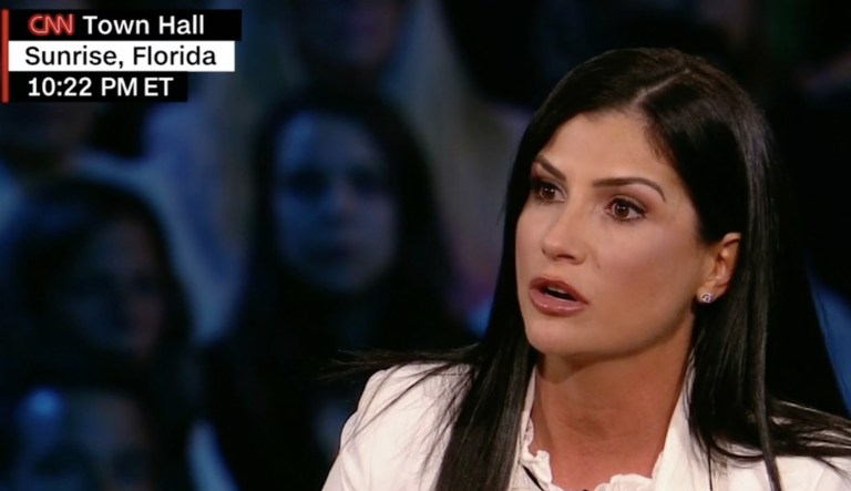 Conservative radio host and National Rife Association spokeswoman Dana Loesch attended a CNN town hall event Wednesday on gun violence and gun control. (screenshot)