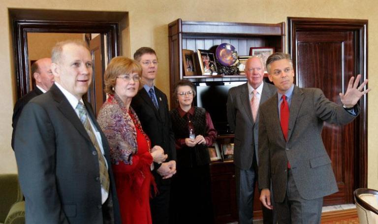 Huntsman runs moderate, governed as conservative