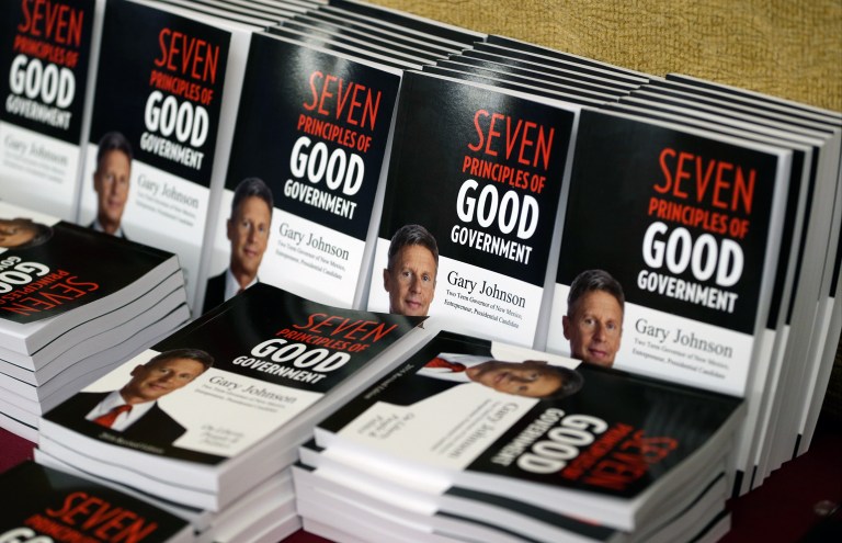Given what Gary Johnson is offering, why would conservative Republicans defect? (AP Photo/John Raoux)