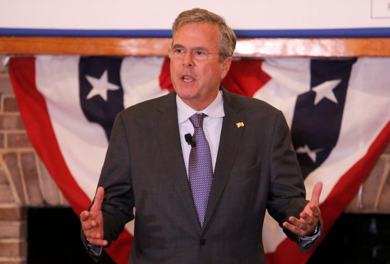 Republican presidential candidate former Florida Gov. Jeb Bush speaks to local South Carolina republicans in Mt. Pleasant, S.C. (AP Photo/Mic Smith)