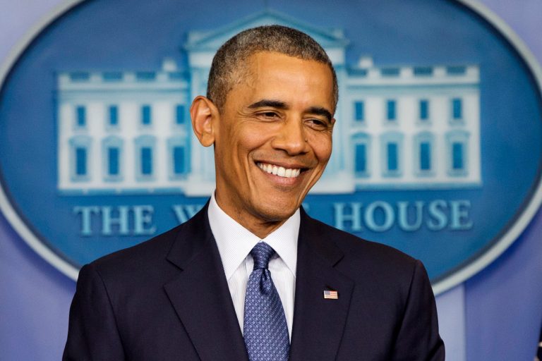 This Aug. 1, 2014, photo shows President Barack Obama as he smiles near the conclusion of a news conference in the Brady Press Briefing Room of the White House in Washington, Friday, Aug. 1, 2014. President Barack Obama is starting his birthday weekend with a round of golf before escaping to the Maryland mountains. Obama turns 53 on Monday. In what's become an annual birthday tradition, he's joining friends on the green for an early morning round at Andrews Air Force Base in suburban Maryland. He'll board Marine One later Saturday for the short helicopter flight to Camp David, the presidential retreat in the Catoctin Mountains. (AP Photo/Jacquelyn Martin)