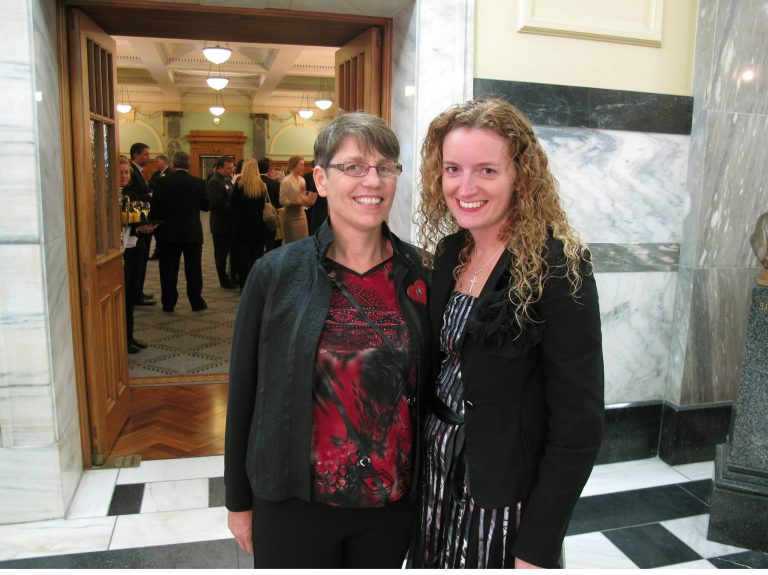 Jills Angus Burney, left, and Deborah Hambly, who are hoping to get married themselves, arrive at New Zealand's Parliament in Wellington to watch lawmakers vote on gay marriage Wednesday, April 17, 2013. New Zealand has become the 13th country in the world and the first in the Asia-Pacific region to legalize same-sex marriage. Hundreds of jubilant gay-rights advocates celebrated at New Zealand's Parliament today after lawmakers vote 77 to 44 in favor of the gay-marriage bill. (AP Photo/Nick Perry)