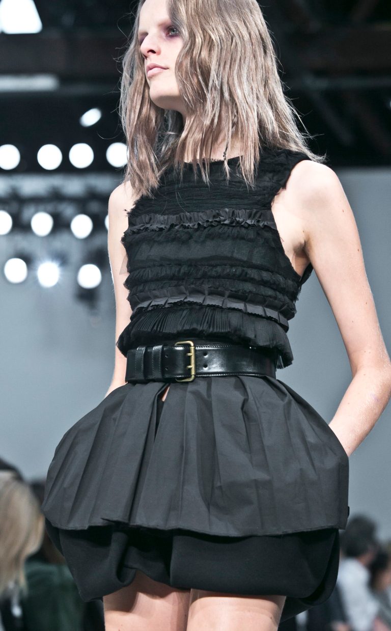 Fashion from the Vera Wang Spring 2015 collection is modeled during Fashion Week on Tuesday, Sept. 9, 2014 in New York.  (AP Photo/Bebeto Matthews)