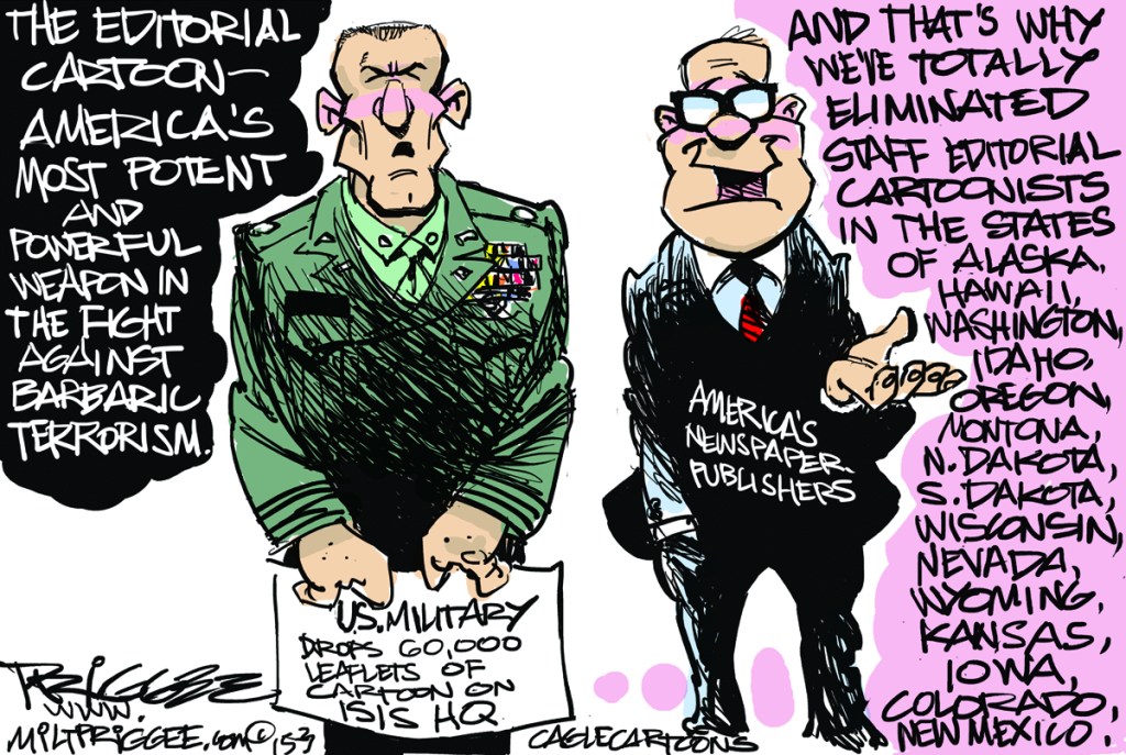 Editorial cartoon: Eliminating cartoonists