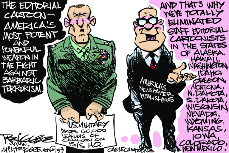 Editorial cartoon: Eliminating cartoonists
