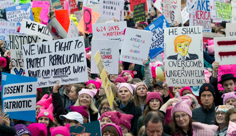 Women from across the country gathered in the nation's capital to protest on the first full day of Donald Trump's presidency, Jan. 21. Organizers of the Women's March on Washington have said the Trump administration poses a direct threat to women's rights.